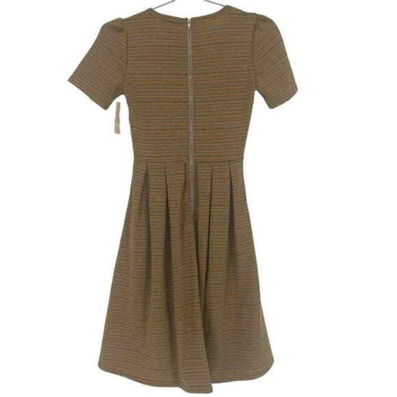 Lularoe Golden Color Allover Print Amelia Dress - Picture 4 of 7